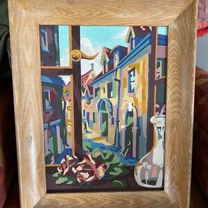 Vintage paint by number window view